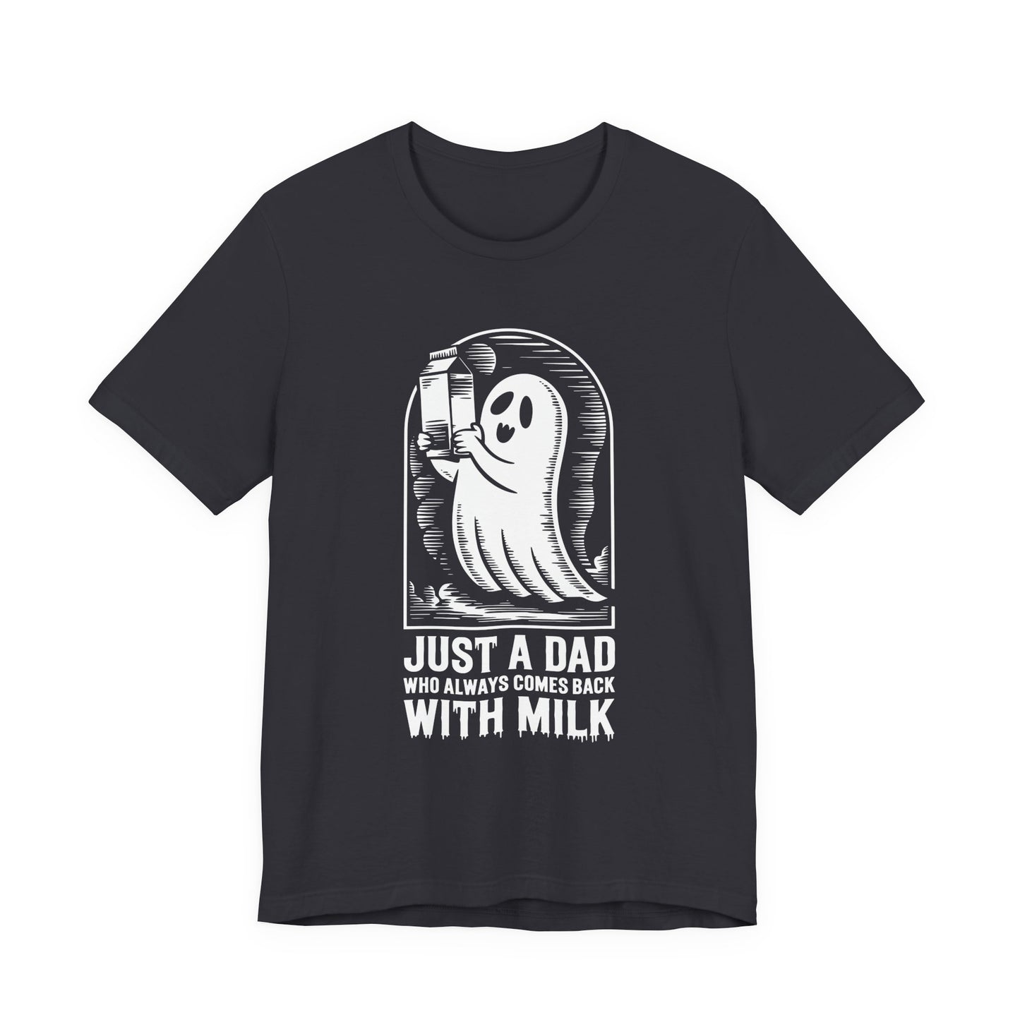 just un père qui revient toujours avec du lait t-shirt Halloween - T-shirt unisexe en jersey à manches courtes