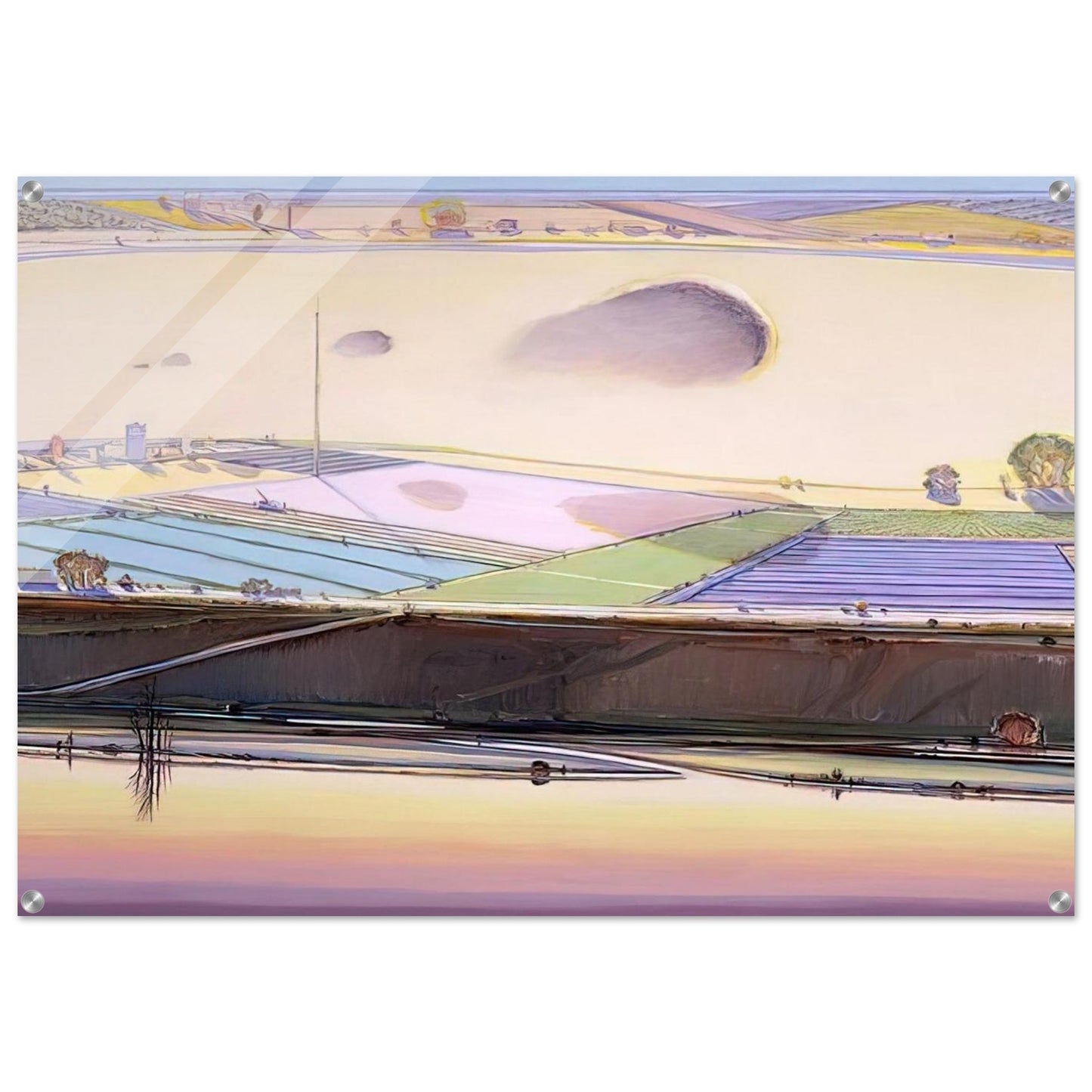 River Cloud - 2002 - Wayne Thiebaud Acrylic Print - 70x100 cm / 28x40″ inches