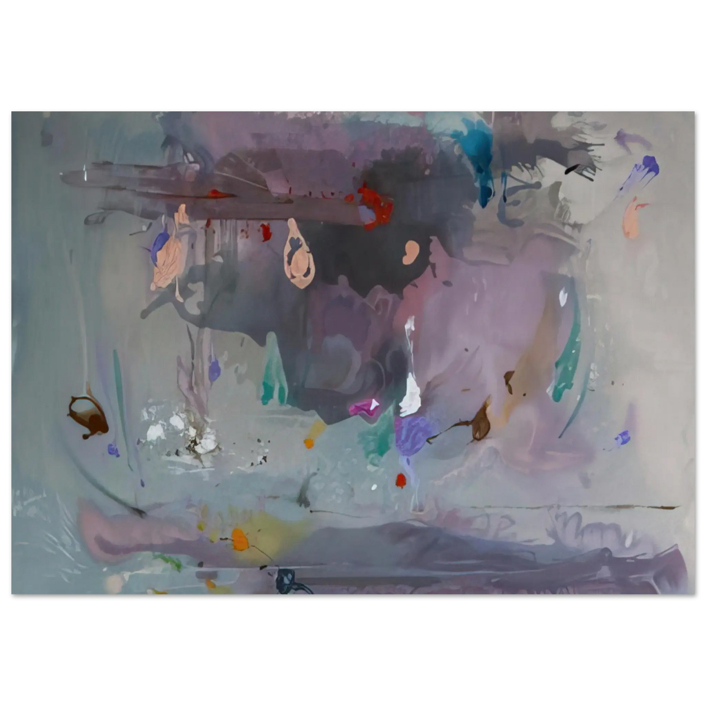 Helen Frankenthaler - Grey Fireworks - 2000 Wall art - 21x29.7 cm / 8x12" - Fine Art Poster - -