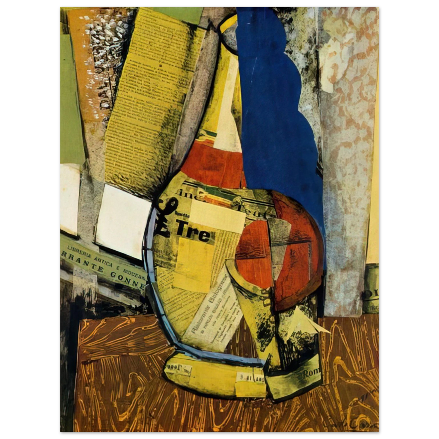 Carlo Carra - FIASCO E BICCHIERE  75x100 cm / 30x40inches Fine Art Poster