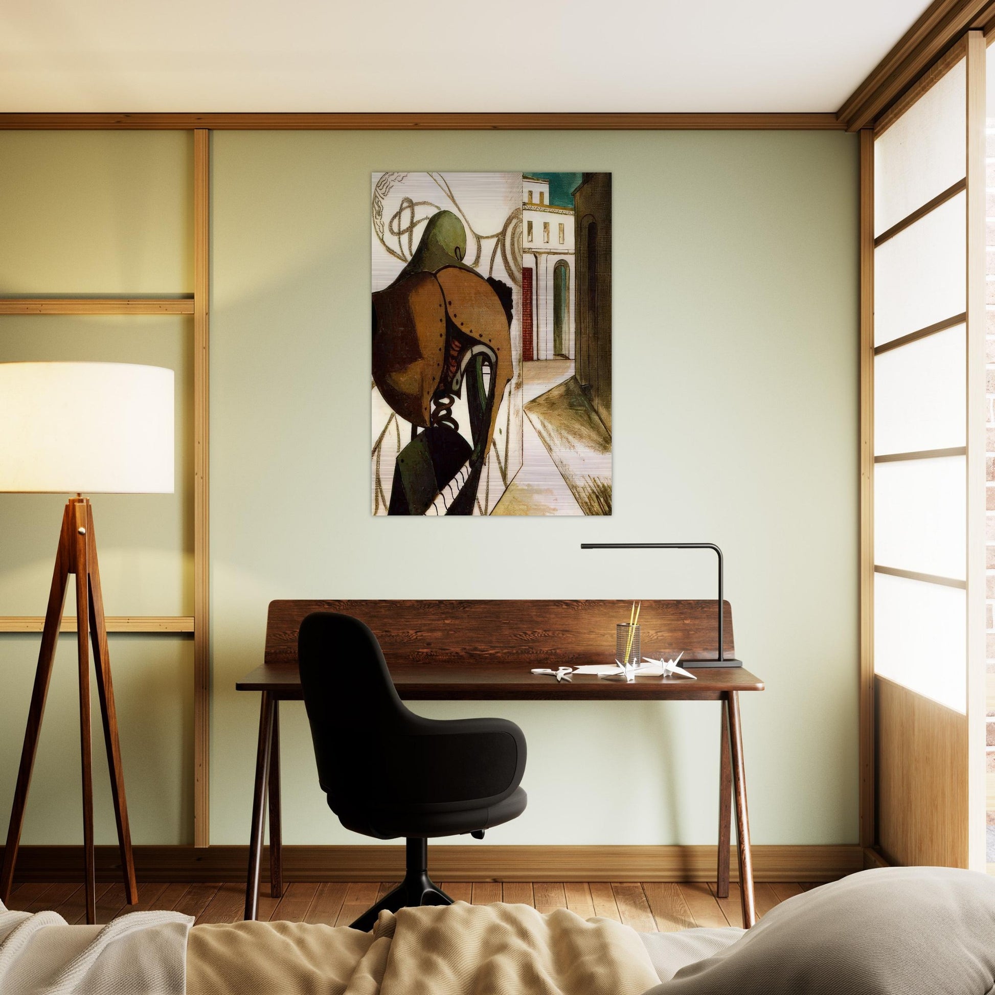 THE VEXATIONS OF THE THINKER 1915 - Giorgio de Chirico Brushed Aluminum Print - 70x100 cm / 28x40 inches | Giorgio de Chirico Aluminum Print | Giorgio de Chirico Prints