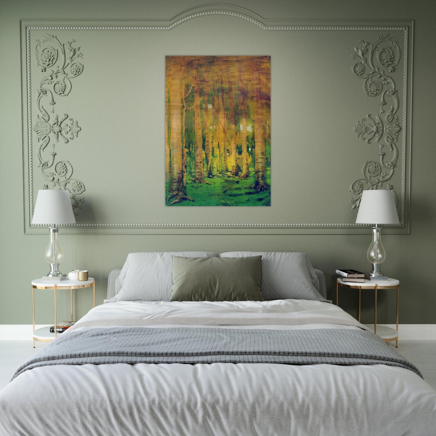 A Birch Grove. Spots of sunlight - Arkhyp Kuindzhi Brushed Aluminum Print - 70x100 cm / 28x40 inches | Arkhyp Kuindzhi Aluminum Print | Arkhyp Kuindzhi Prints