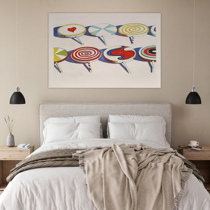 Big Suckers - 1971 - Wayne Thiebaud Art Prints - 100x150 cm / 40x60″ inches | Wayne Thiebaud Poster | Wayne Thiebaud Prints
