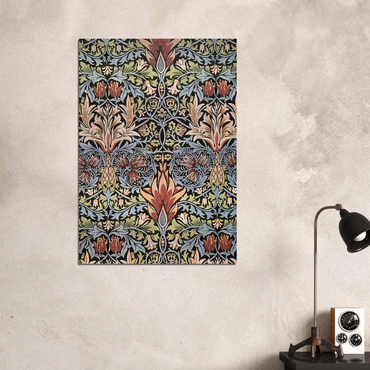 SNAKESHEAD PRINTED TEXTILE 1876 - William Morris Brushed Aluminum Print - 70x100 cm / 28x40 inches | William Morris Aluminum Print | William Morris Prints