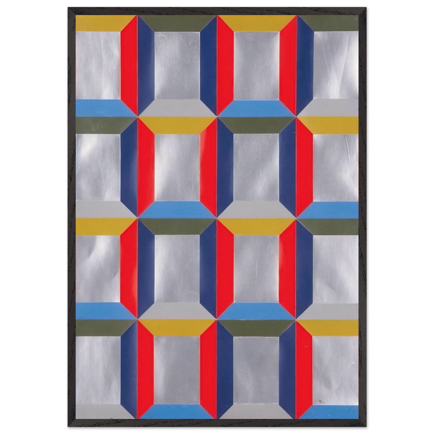 St Marks 16 Frames - 1967 - Miriam Schapiro 70x100 cm / 28x40 inches Framed Art Print – Black Wooden Frame