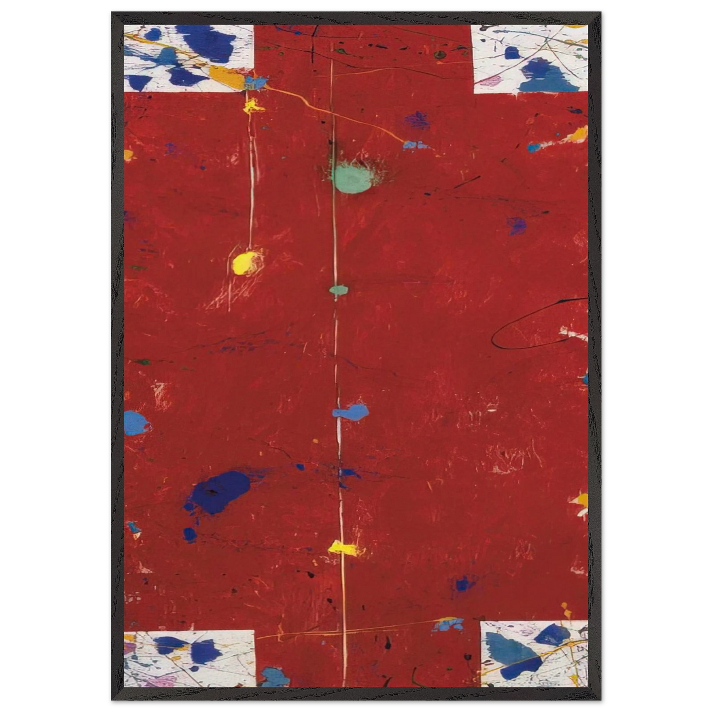 Untitled  EXP SF 56-04  - Sam Francis 70x100 cm / 28x40 inches Framed Art Print – Black Wooden Frame