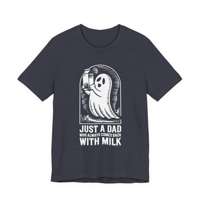 just un père qui revient toujours avec du lait t-shirt Halloween - T-shirt unisexe en jersey à manches courtes