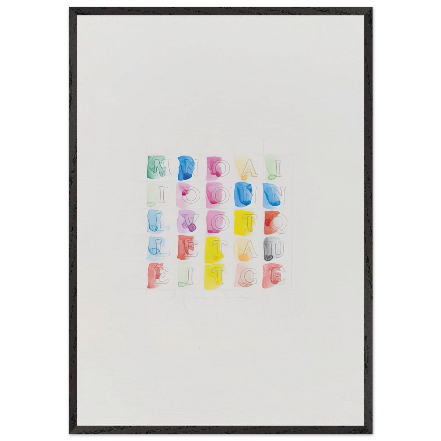 MILLENOVECENTOTTANTACINQUE 1985 - Alighiero Boetti 70x100 cm / 28x40 inches Framed Art Print – Black Wooden Frame