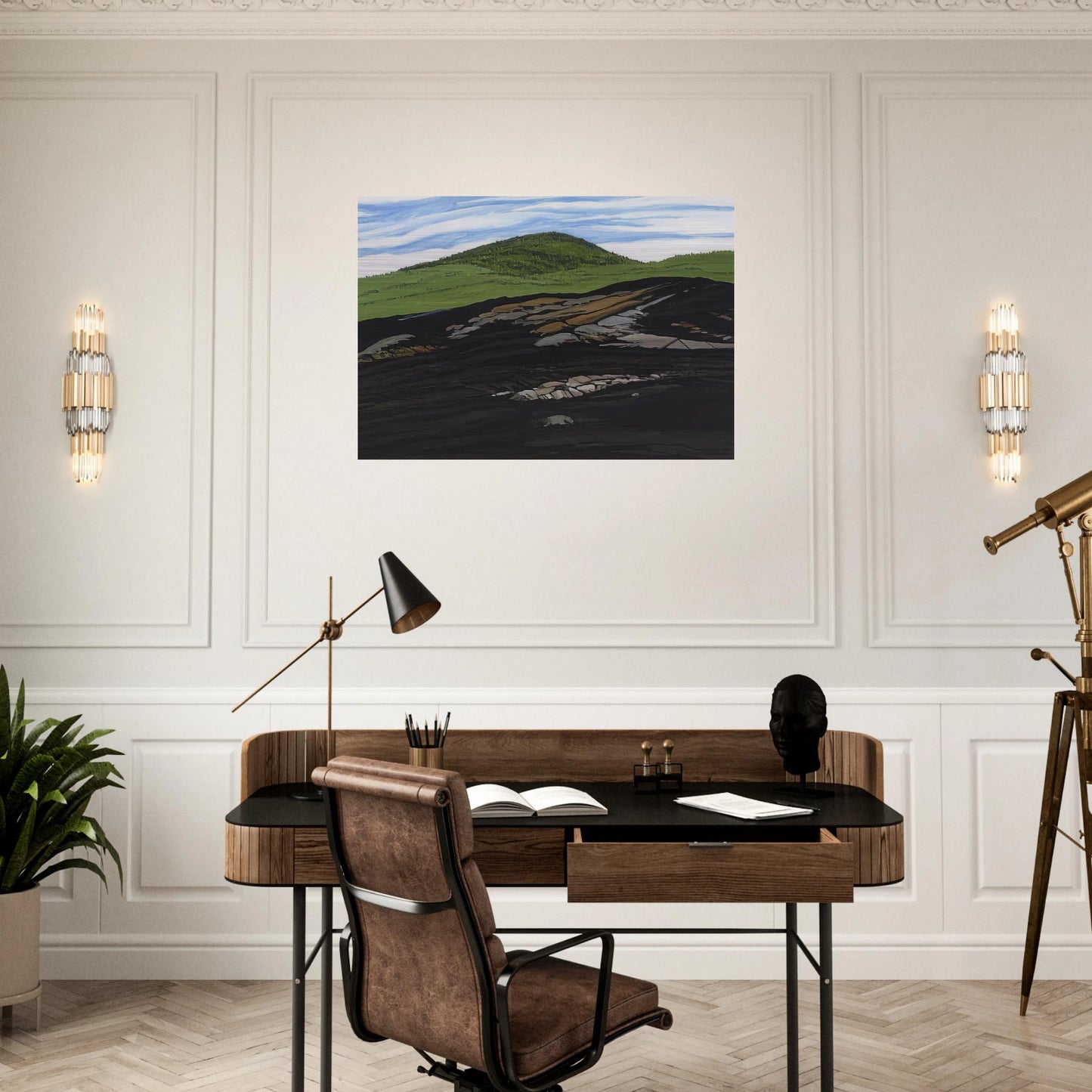 Blueberry Burn Morey's Hill - 1997 - Neil Welliver Brushed Aluminum Print - 70x100 cm / 28x40 inches | Neil Welliver Aluminum Print | Neil Welliver Prints