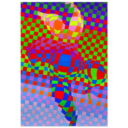 Harlequin - Victor Vasarely Brushed Aluminum Print - 70x100 cm / 28x40 inches | Victor Vasarely Aluminum Print | Victor Vasarely Prints