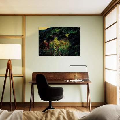 Autumn Fields - Eyvind Earle Brushed Aluminum Print - 70x100 cm / 28x40 inches | Eyvind Earle Aluminum Print | Eyvind Earle Prints