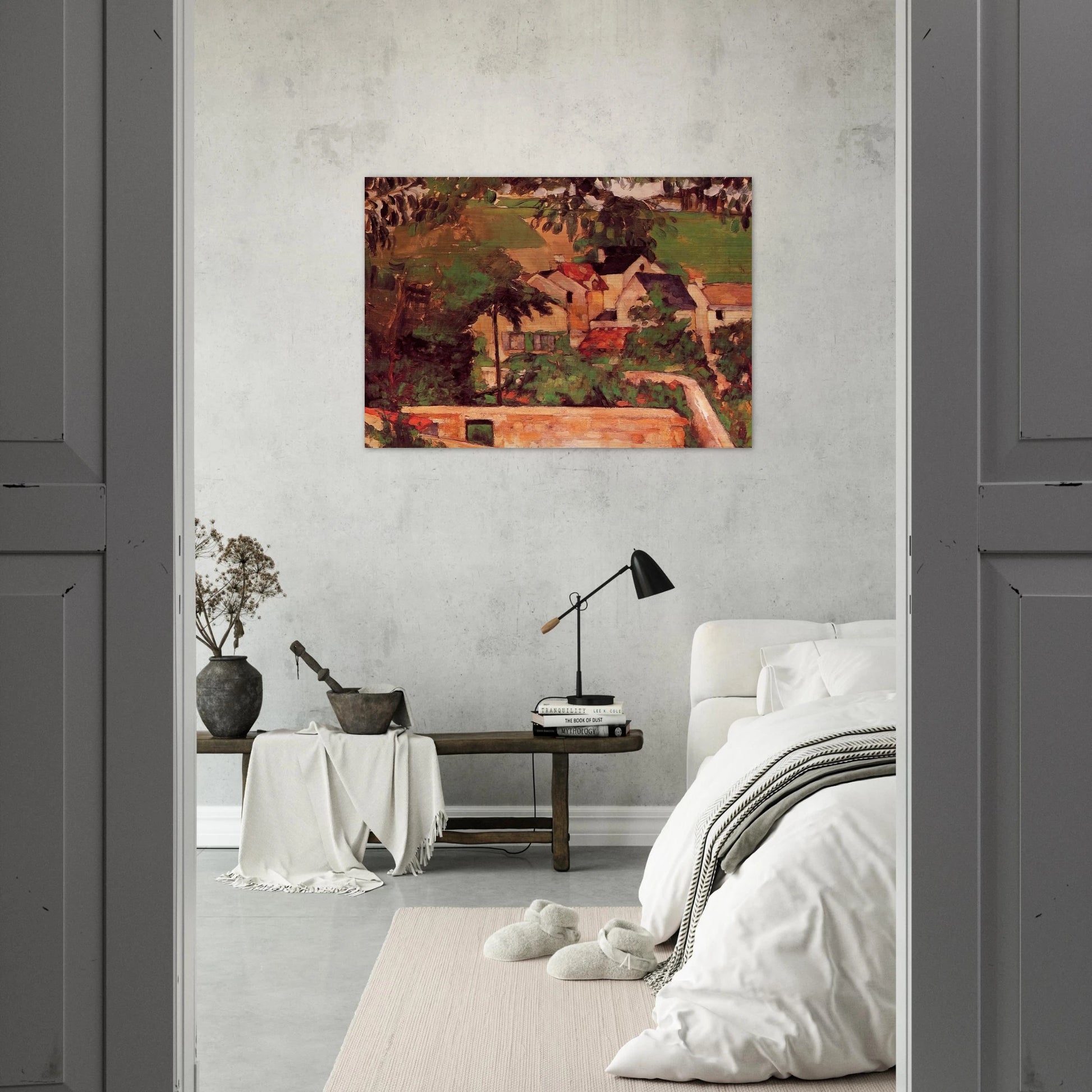 Etude - Paysage a Auvers - Paul Cézanne Brushed Aluminum Print - 70x100 cm / 28x40 inches | Paul Cézanne Aluminum Print | Paul Cézanne Prints