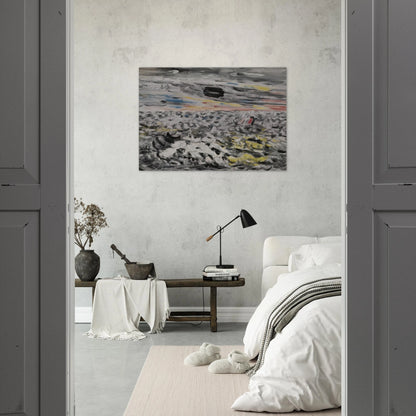 Movement in Greys and Yellows - 1946 - John Marin Brushed Aluminum Print - 70x100 cm / 28x40 inches | John Marin Aluminum Print | John Marin Prints