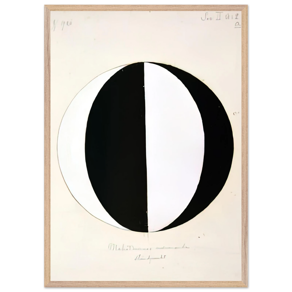 Hilma af Klint - THE MAHATMAS PRESENT STANDING POINT SERIES II NO 2A 1920 Wall art - A2 (42 x 59.4  cm) - Premium Wooden Framed Poster With Fine Art Paper-canvas - White frame