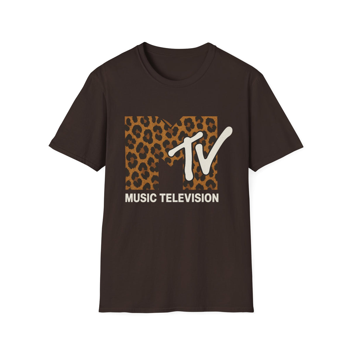 T-shirt graphique rétro MTV imprimé léopard vintage Télé musique Années 80 90 Tee-shirt de groupe unisexe Chemise rock imprimé animal