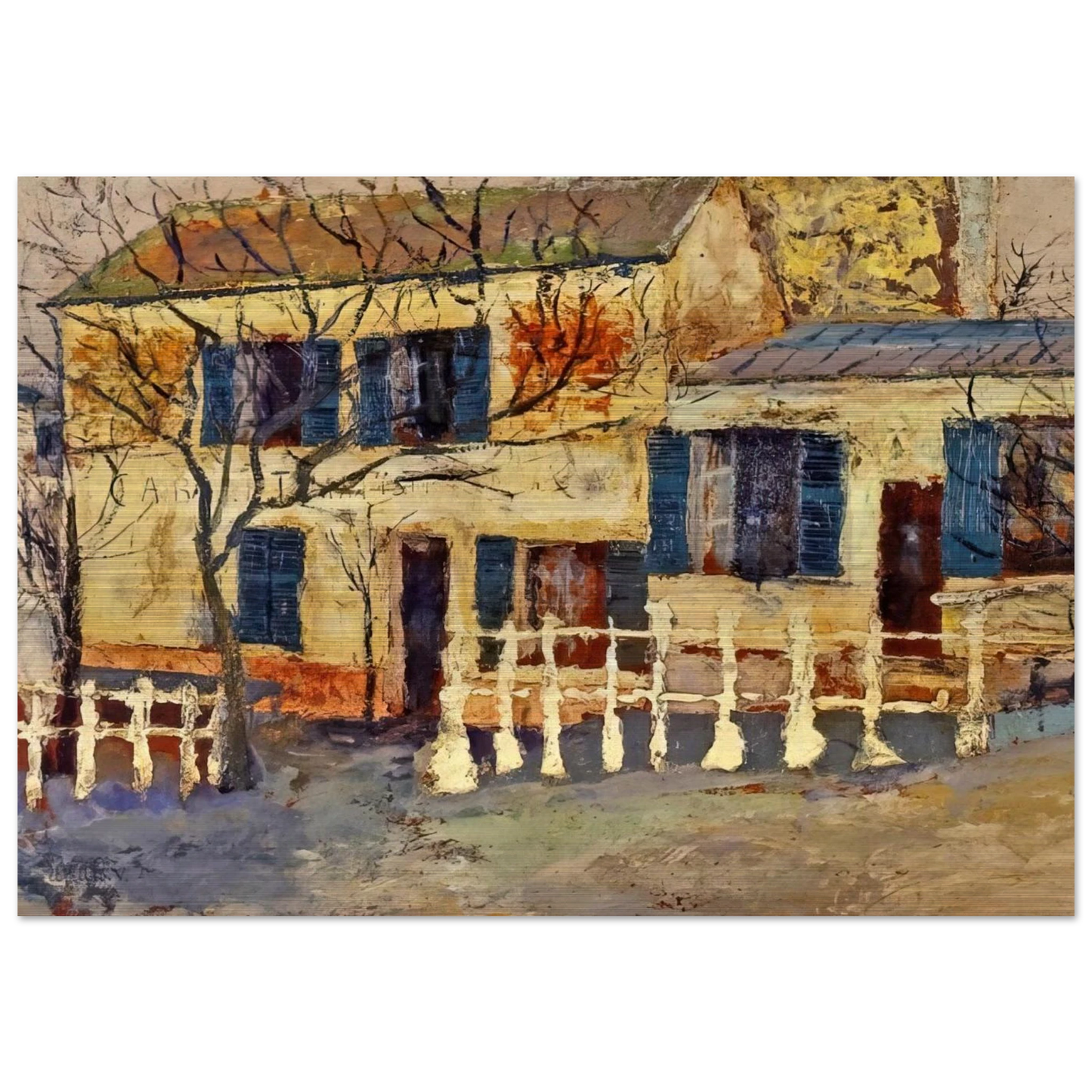 LAPIN AGILE 1 - Maurice Utrillo Brushed Aluminum Print - 70x100 cm / 28x40 inches | Maurice Utrillo Aluminum Print | Maurice Utrillo Prints