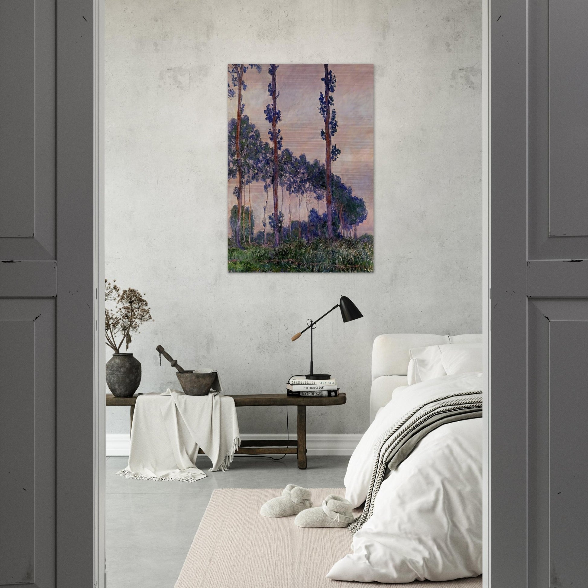Three Trees in Grey Weather - claude monet Brushed Aluminum Print - 70x100 cm / 28x40 inches | claude monet Aluminum Print | claude monet Prints