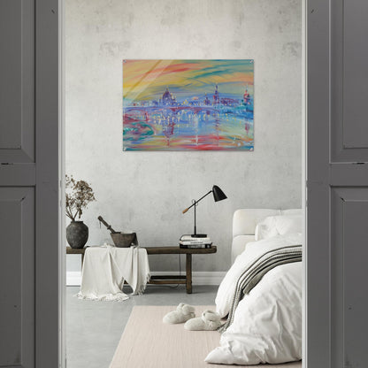 View of Rome and the Tiber - Konrad Zuse Acrylic Print - 70x100 cm / 28x40″ inches