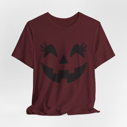 Masque de citrouille Jack O'Lantern Cils Halloween Femmes Filles T-Shirt