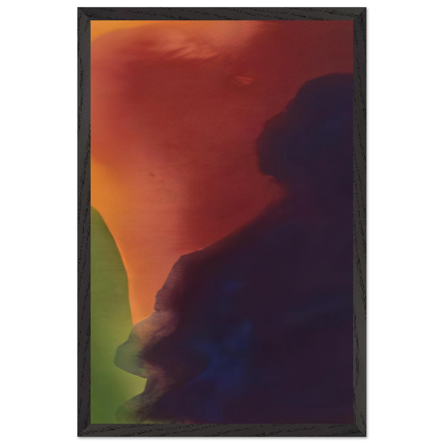 Helen Frankenthaler - Blue Atmosphere III - 1963 Wall art - 21x29.7 cm / 8x12" - Premium Wooden Framed Poster With Fine Art Paper-canvas - Wood frame