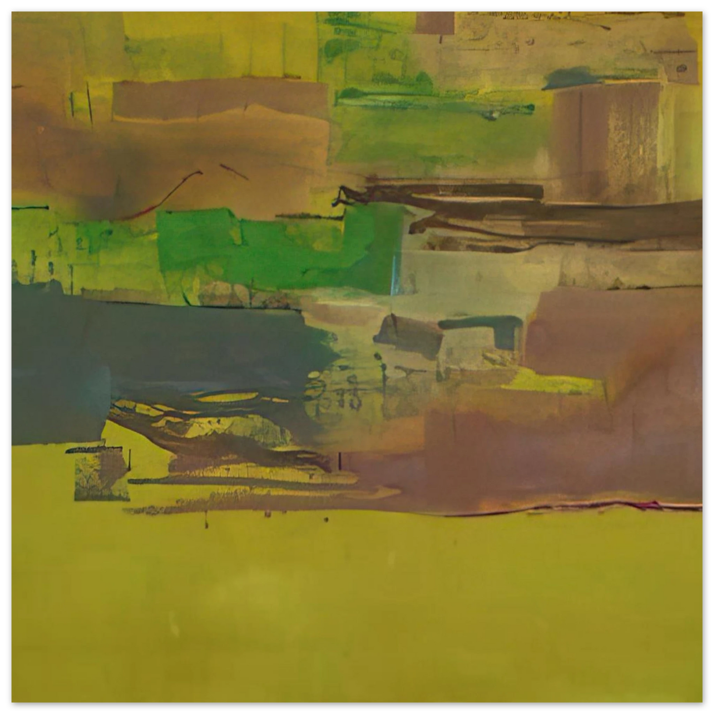 Helen Frankenthaler - August Deep - 1978 Wall art - 40x40 cm / 16x16 inches - Premium Wooden Framed Poster With Fine Art Paper-canvas - Black frame