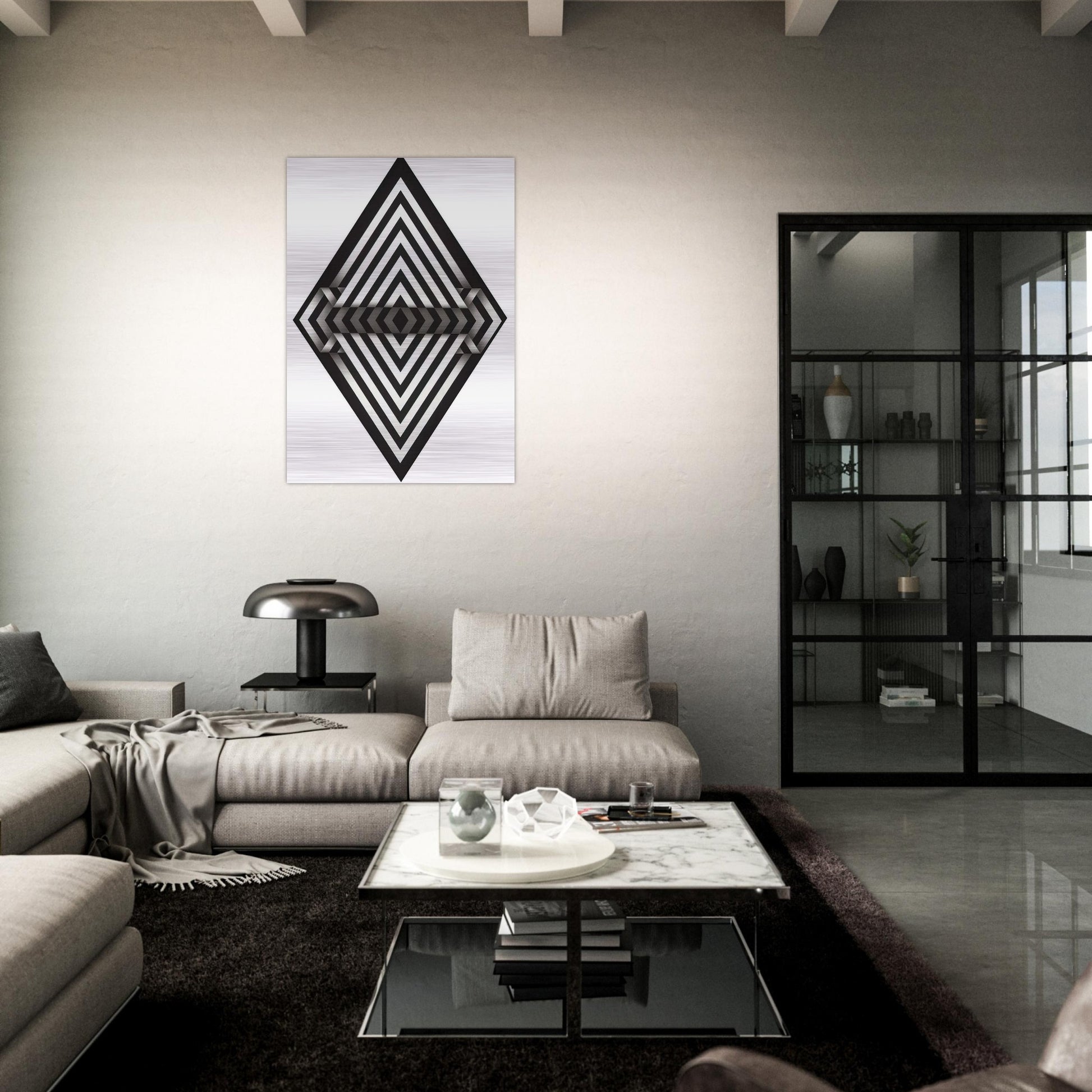 Panche I - 1970 - Omar Rayo Brushed Aluminum Print - 70x100 cm / 28x40 inches | Omar Rayo Aluminum Print | Omar Rayo Prints