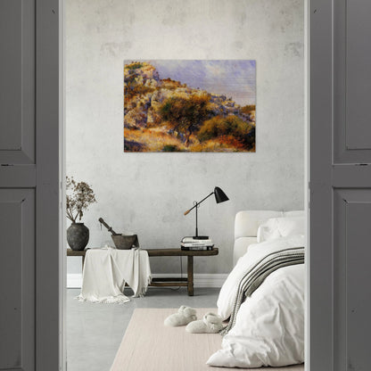 Rocks at l'Estaque - Pierre-Auguste Renoir Brushed Aluminum Print - 70x100 cm / 28x40 inches | Pierre-Auguste Renoir Aluminum Print | Pierre-Auguste Renoir Prints