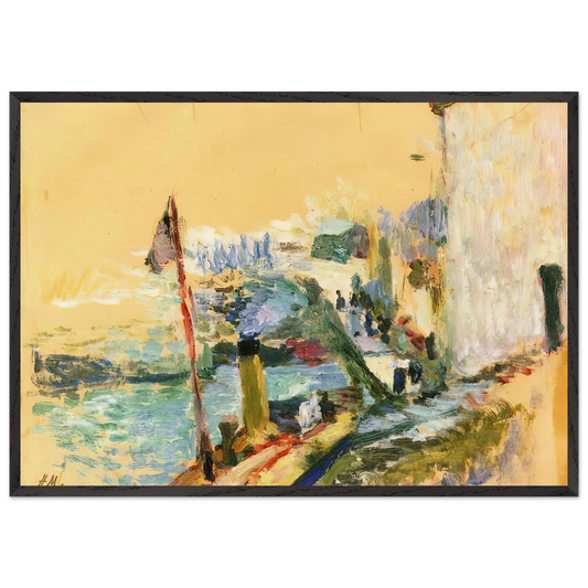 THE PORT OF BELLE ISLE SUR MER 1897 - Henri Matisse 70x100 cm / 28x40 inches Framed Art Print – Black Wooden Frame