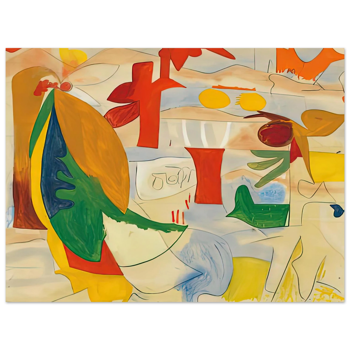 Helen Frankenthaler - Abstract Landscape, 1951- Wall Art - 60x80 cm / 24x32 inches - Fine Art Poster-canvas - -