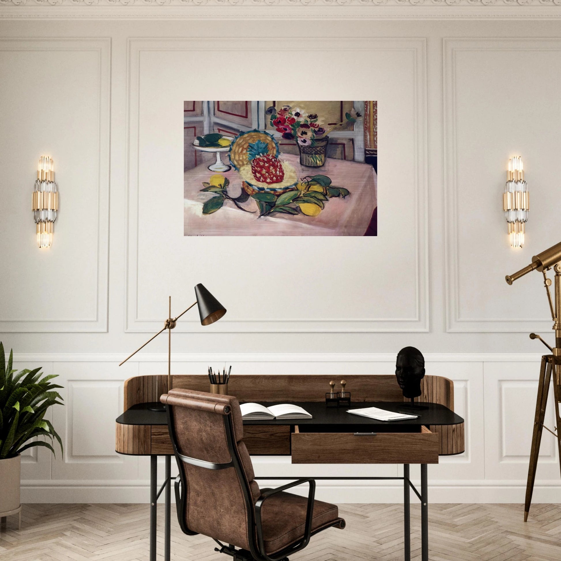 STILL LIFE WITH PINEAPPLES 1 - Henri Matisse Brushed Aluminum Print - 70x100 cm / 28x40 inches | Henri Matisse Aluminum Print | Henri Matisse Prints