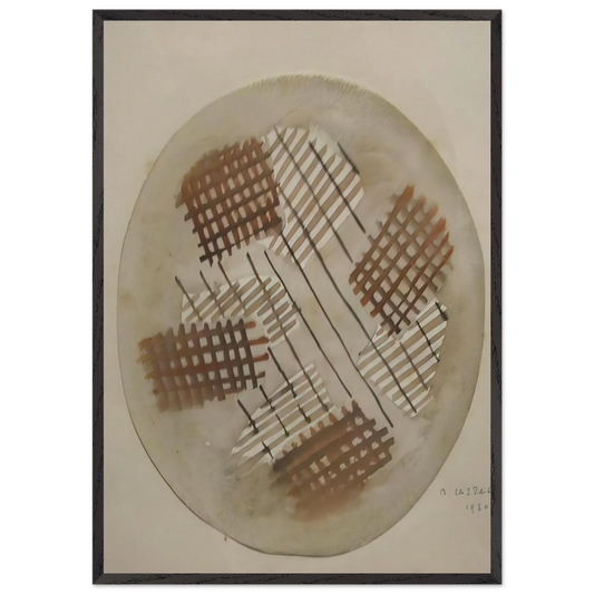 Red and White Signals - 1930 - Bice Lazzari 70x100 cm / 28x40 inches Framed Art Print – Black Wooden Frame