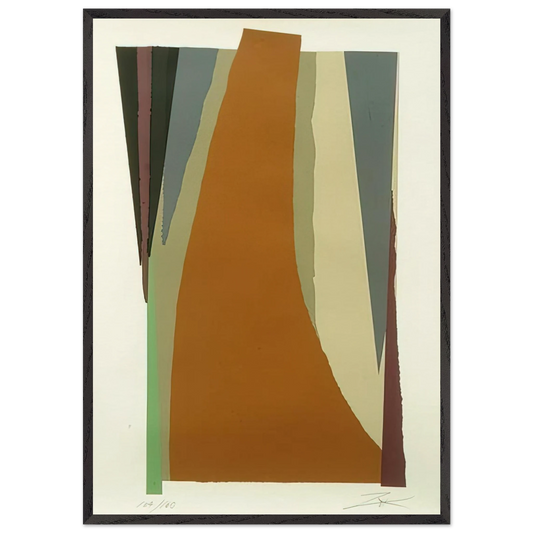Untitled - Lyrical Abstraction N1 - Larry Zox 70x100 cm / 28x40 inches Framed Art Print – Black Wooden Frame