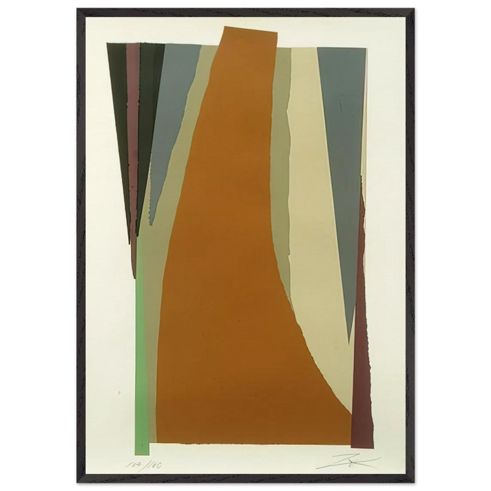Untitled - Lyrical Abstraction N1 - Larry Zox 70x100 cm / 28x40 inches Framed Art Print – Black Wooden Frame