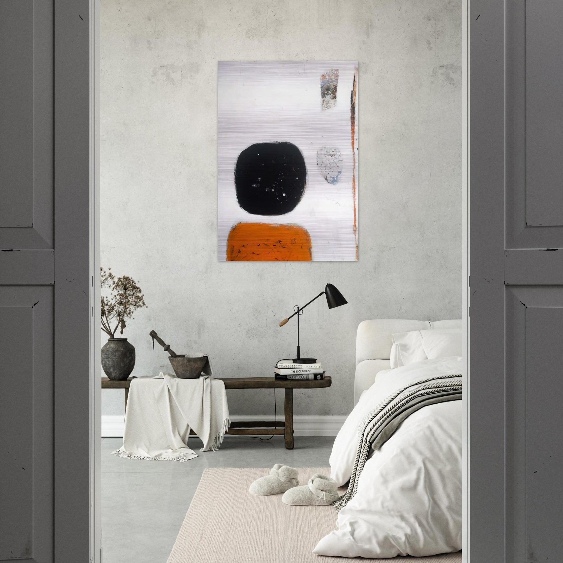 Orange, Black and White - 1960 - William Scott Brushed Aluminum Print - 70x100 cm / 28x40 inches | William Scott Aluminum Print | William Scott Prints