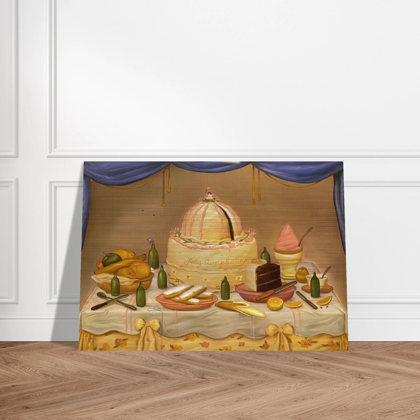 HAPPY BIRTHDAY - Fernando Botero Brushed Aluminum Print - 70x100 cm / 28x40 inches | Fernando Botero Aluminum Print | Fernando Botero Prints