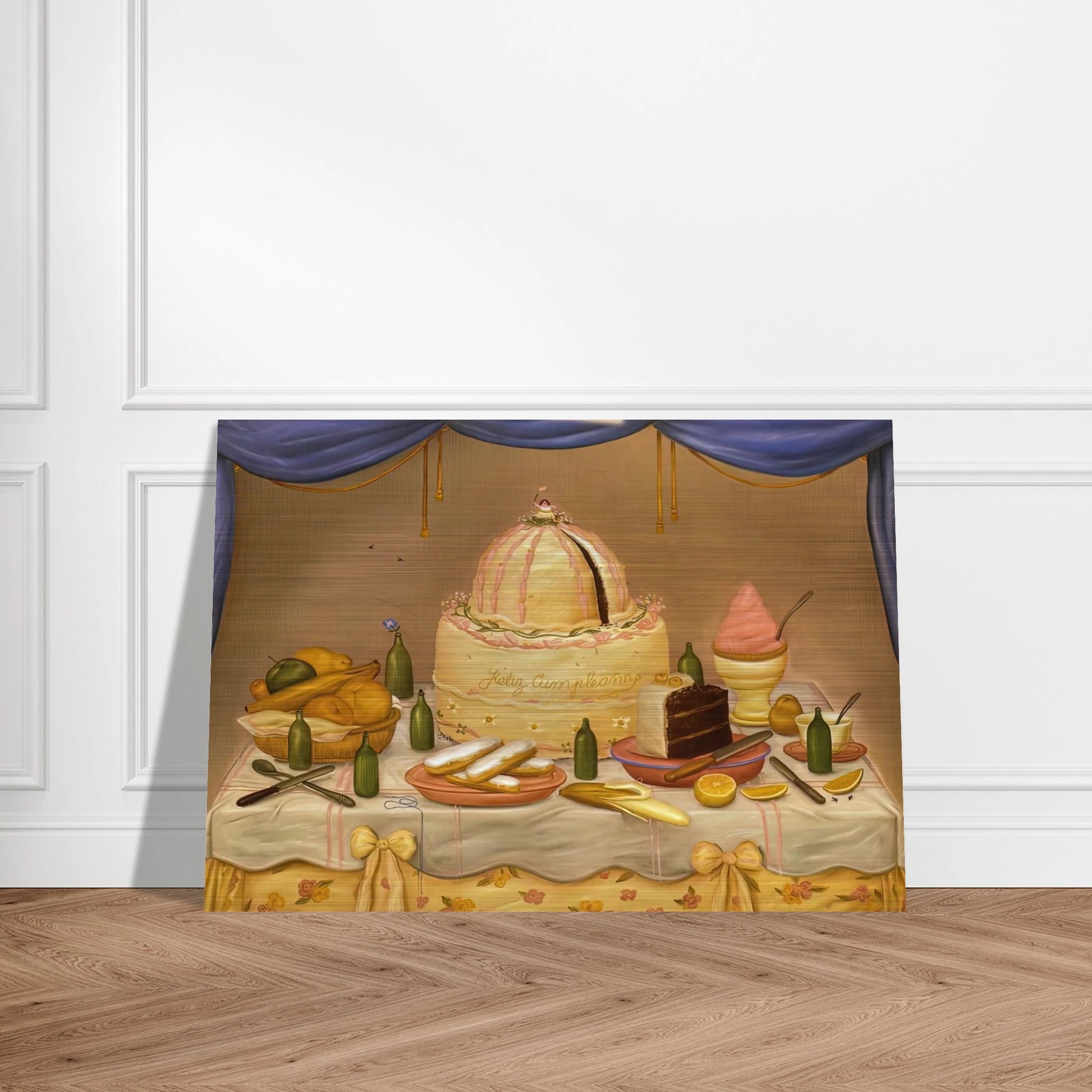 HAPPY BIRTHDAY - Fernando Botero Brushed Aluminum Print - 70x100 cm / 28x40 inches | Fernando Botero Aluminum Print | Fernando Botero Prints