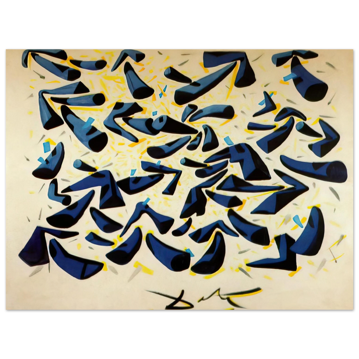 Salvador Dali - BLUE HORNS DESIGN FOR A SCARF  75x100 cm / 30x40inches Fine Art Poster