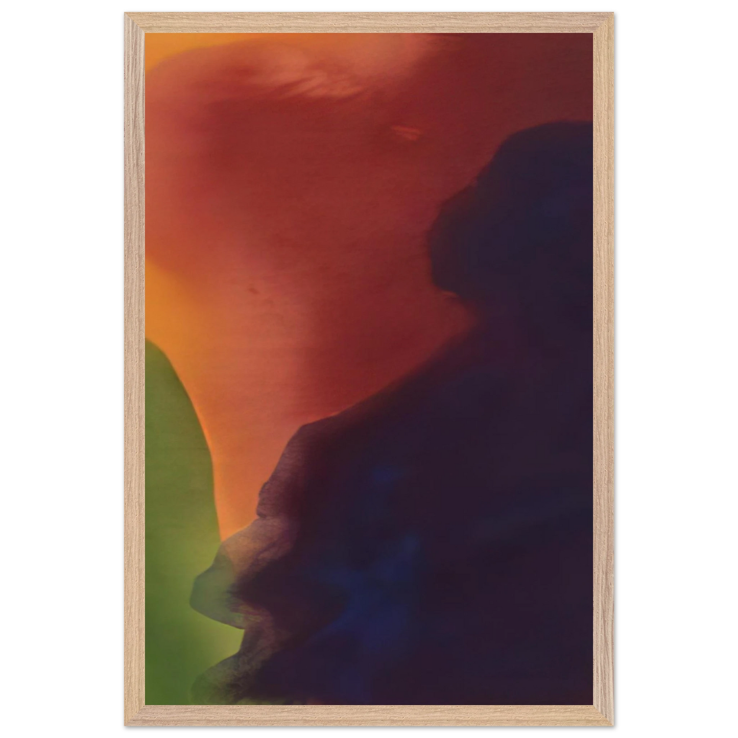 Helen Frankenthaler - Blue Atmosphere III - 1963 Wall art - 70x100 cm / 28x40 inches - Premium Wooden Framed Poster With Fine Art Paper-canvas - Black frame