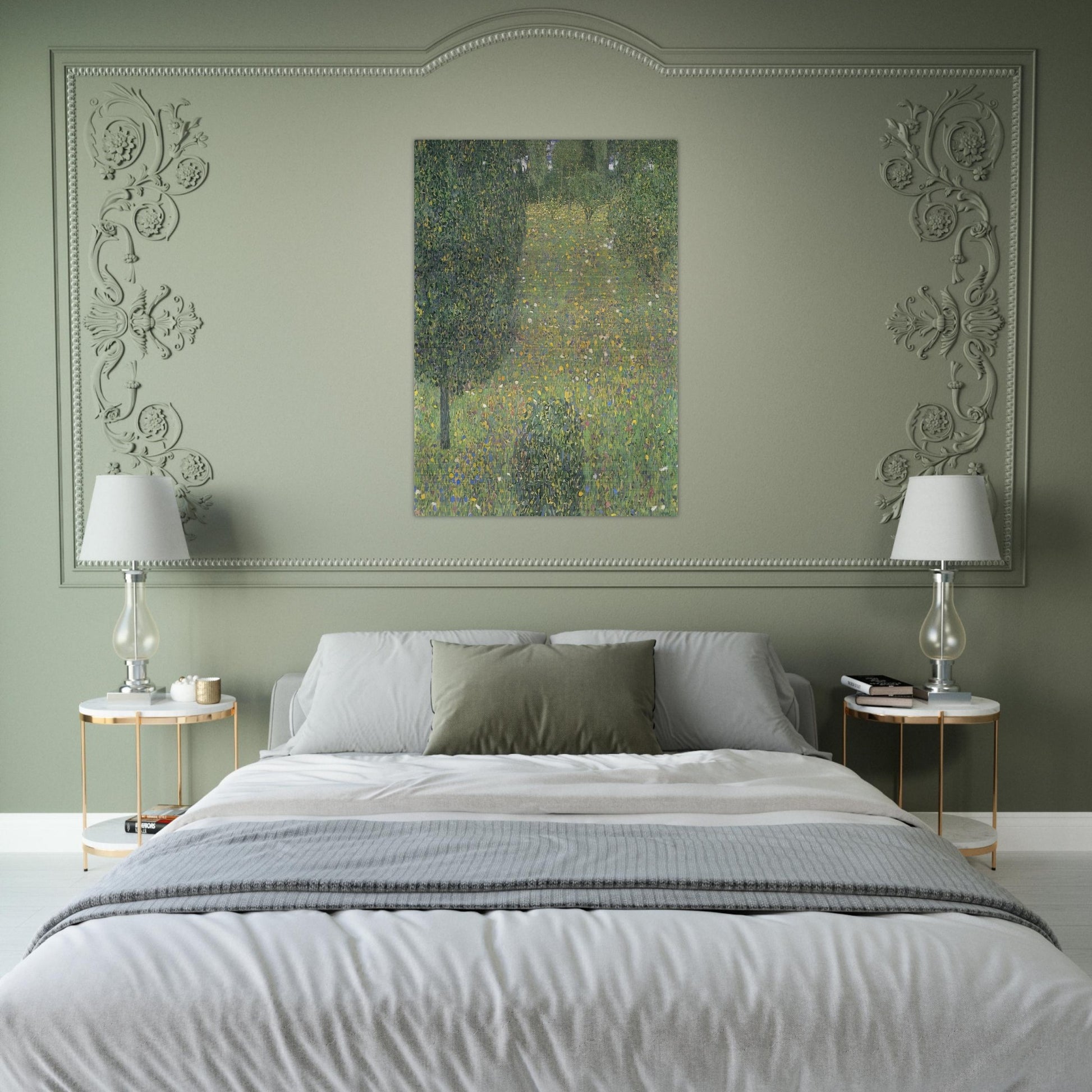 LANDSCAPE GARDEN MEADOW IN FLOWER - Gustav Klimt Brushed Aluminum Print - 70x100 cm / 28x40 inches | Gustav Klimt Aluminum Print | Gustav Klimt Prints