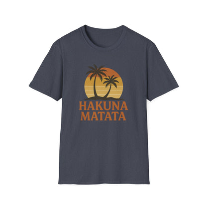 Hakuna Matata T-shirt rétro graphique, T-shirt à l'humeur positive "Pas de soucis", T-shirt inspiré des années 90, Haut avec citation feel-good, Cadeau unisexe