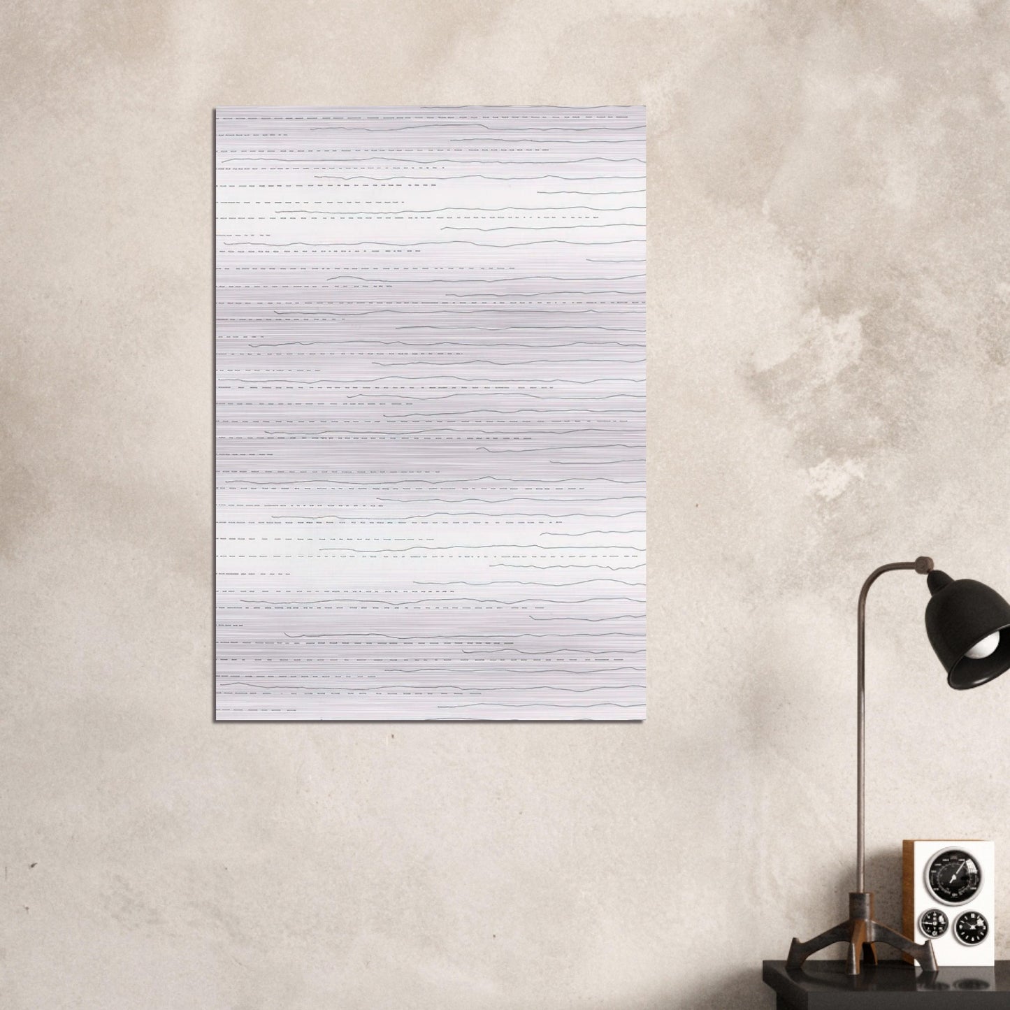 Alternate Not-Straight Lines From the Right Side and Broken Lines From the Left Side of Random Length - Sol LeWitt Brushed Aluminum Print - 70x100 cm / 28x40 inches | Sol LeWitt Aluminum Print | Sol LeWitt Prints