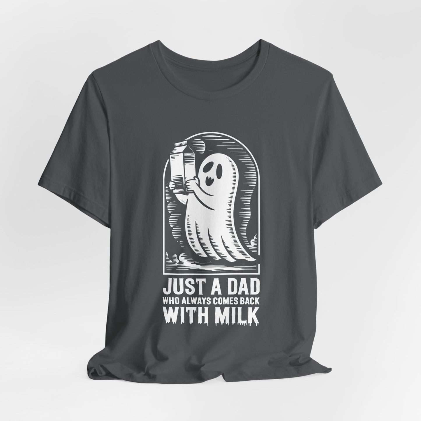 just un père qui revient toujours avec du lait t-shirt Halloween - T-shirt unisexe en jersey à manches courtes