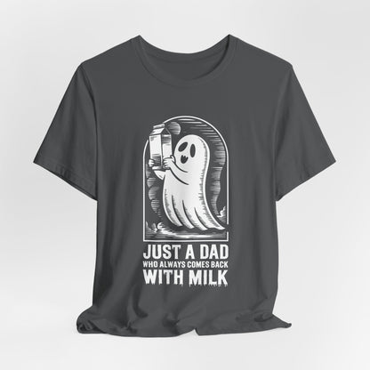 just un père qui revient toujours avec du lait t-shirt Halloween - T-shirt unisexe en jersey à manches courtes