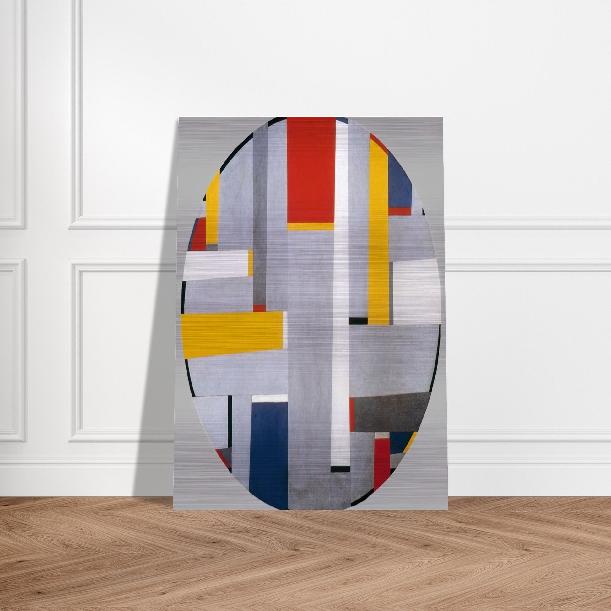 Relational Painting, Tondo #36 - 1955 - Fritz Glarner Brushed Aluminum Print - 70x100 cm / 28x40 inches | Fritz Glarner Aluminum Print | Fritz Glarner Prints