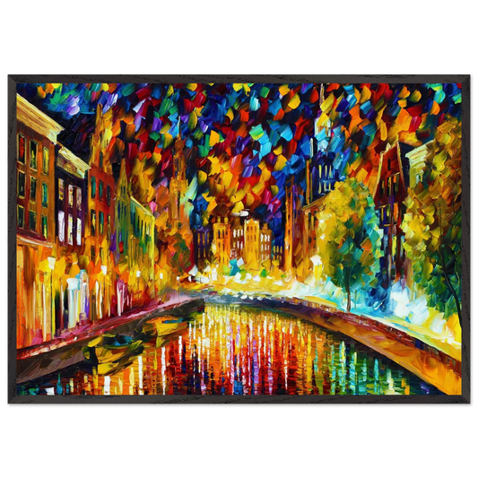 Leonid Afremov N20 - Leonid Afremov 70x100 cm / 28x40 inches Framed Art Print – Black Wooden Frame