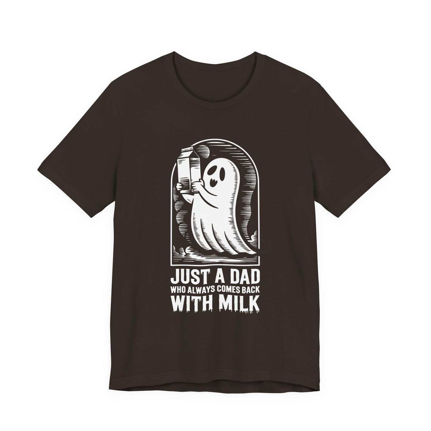 just un père qui revient toujours avec du lait t-shirt Halloween - T-shirt unisexe en jersey à manches courtes