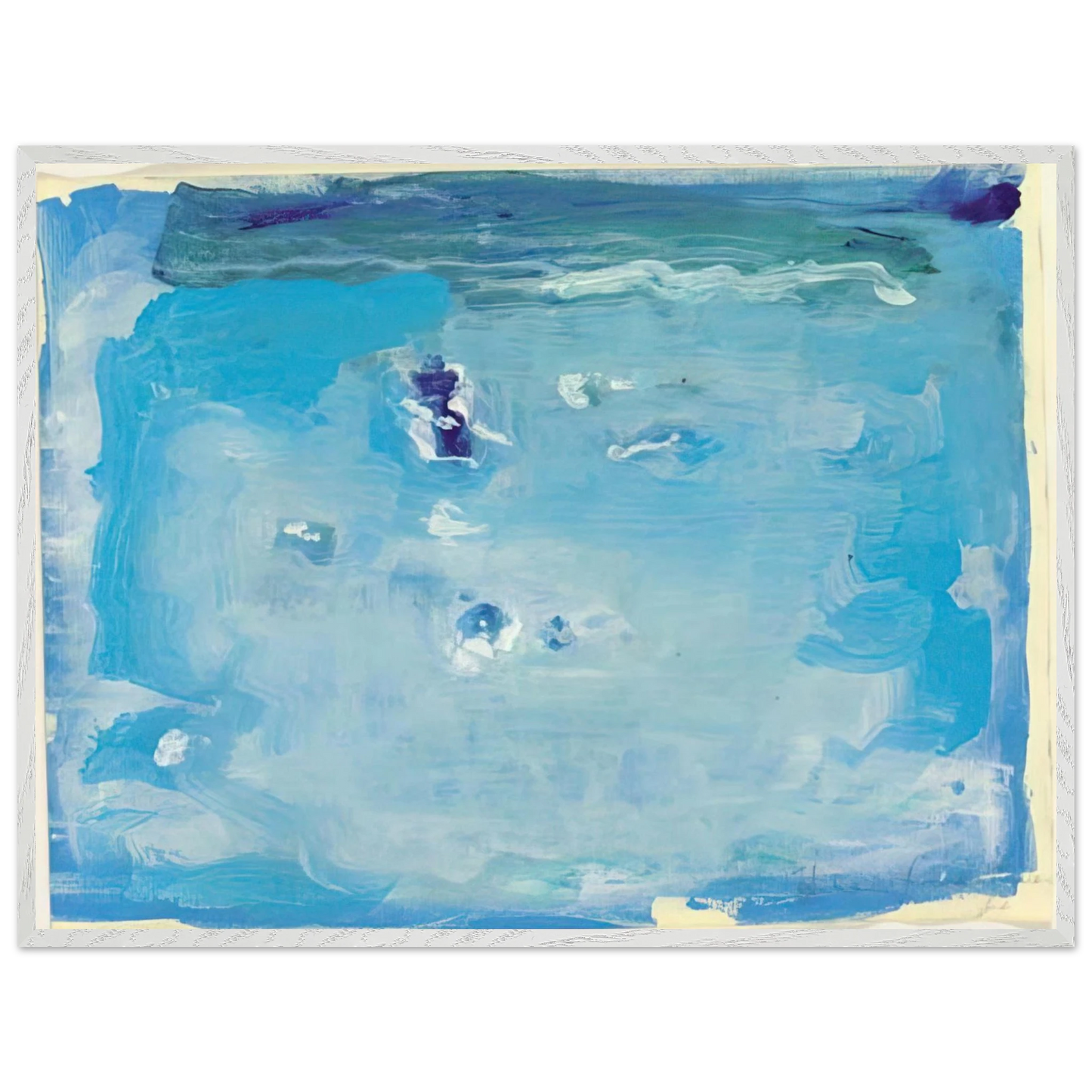 Helen Frankenthaler - Untitled - Color Field Painting, Lyrical Abstraction Wall art - 45x60 cm / 18x24 inches - Premium Wooden Framed Poster With Fine Art Paper-canvas - Wood frame