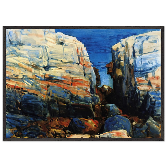 The Gorge Appledore - Childe Hassam 70x100 cm / 28x40 inches Framed Art Print – Black Wooden Frame