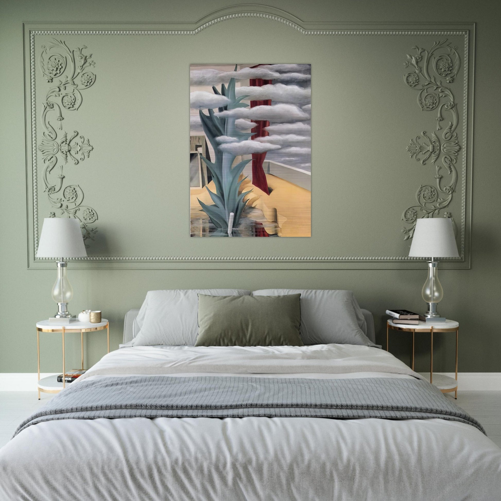 AFTER THE WATER THE CLOUDS 1926 - Rene Magritte Brushed Aluminum Print - 70x100 cm / 28x40 inches | Rene Magritte Aluminum Print | Rene Magritte Prints