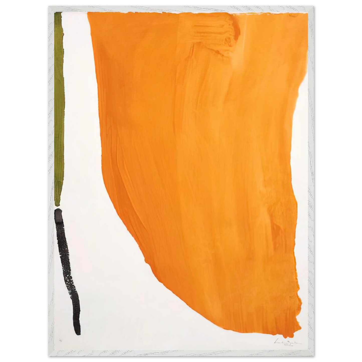 Helen Frankenthaler - Orange Downpour - 1970 Wall art - A2 (42 x 59.4  cm) - Premium Wooden Framed Poster With Fine Art Paper-canvas - White frame